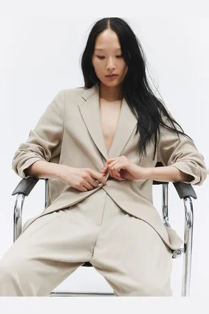 H&M Gathered-Sleeve Blazer