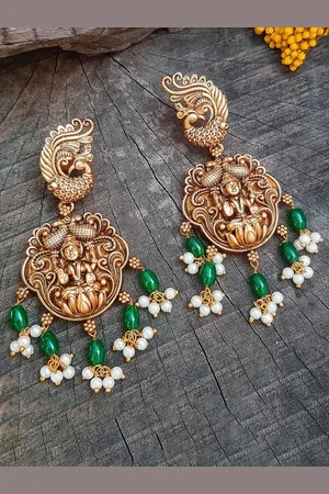 GRIIHAM Gold-Plated Contemporary American Diamond Drop Earrings