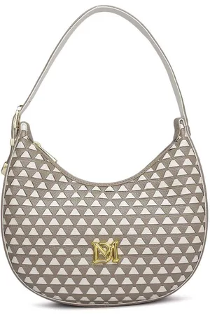 Da Milano Women Geometric Printed Half Moon Leather Handheld Bag