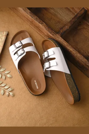 Killer Women White Open Toe Synthetic Leather Flats With Buckle