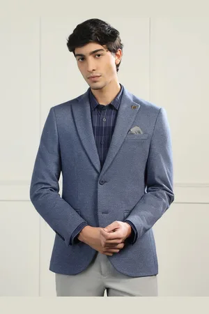 Blackberrys Self Design Notched Lapel Slim-Fit Single Breasted Blazer