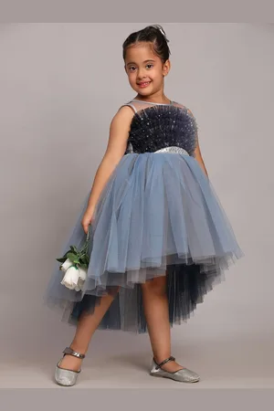 Toy Balloon Kids Girls Shoulder Straps Sequinned Net Fit & Flare Dress