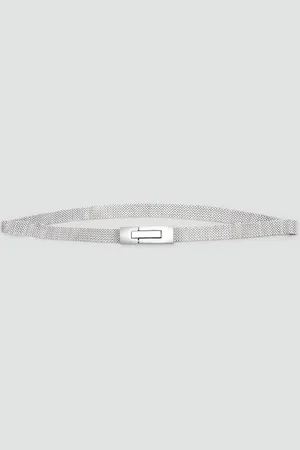 MANGO Women Slim Metal Belt
