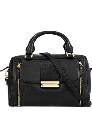 Eske Women Black Solid Leather Structured Handheld Bag