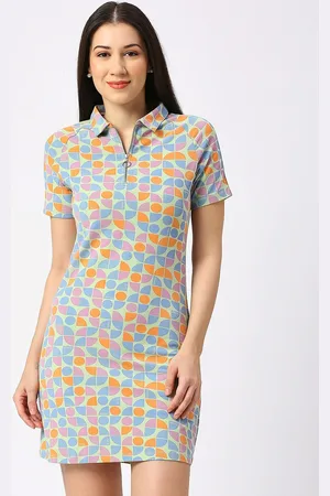 Being Human Geometric Printed Shirt Collar Short Sleeves Shirt Dress