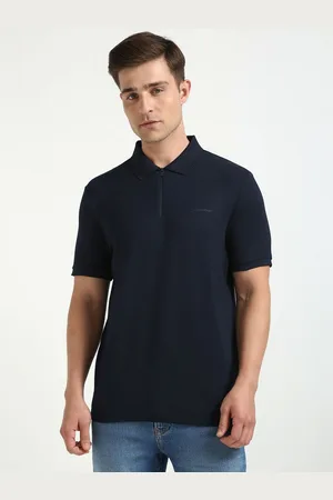 Calvin Klein Men Solid Polo Collar Cotton T-shirt