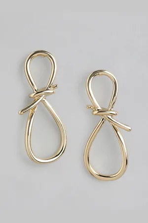 Forever New Gold Plated Knots Contemporary Drop Earrings
