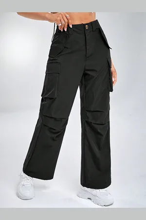 LULU & SKY Women Straight Fit High-Rise Cargos Trousers