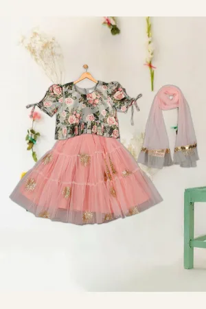 SAKA DESIGNS Girls Printed Ready to Wear Lehenga & Blouse With Dupatta