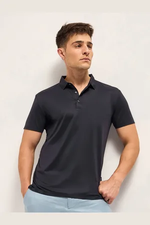The Bear House Men Solid Polo Collar T-shirt