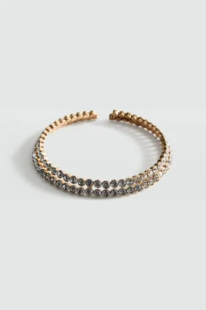 MANGO Choker Necklace with Rhine Stone Detail