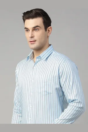 HANCOCK Men Candy Striped Slim Fit Pure Cotton Formal Shirt