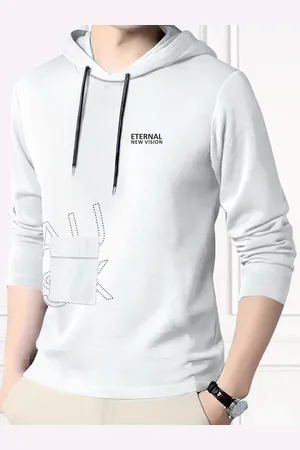Ausk Typography Printed Long Sleeves Hooded Tshirt