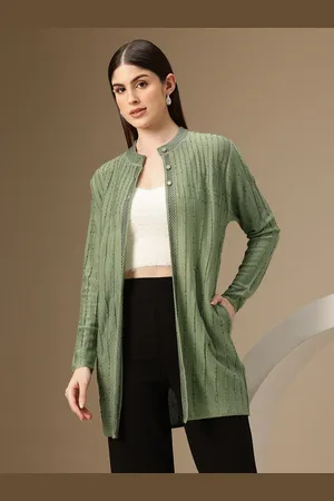 Chemistry Striped Woollen Longline Cardigan