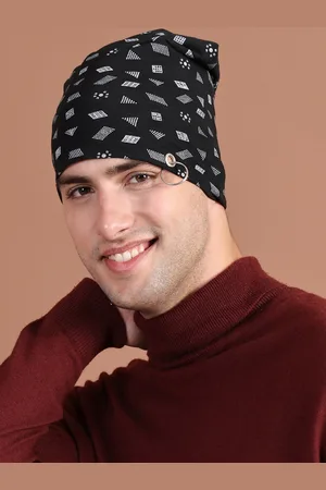VIMAL JONNEY Men Black Printed Beanie