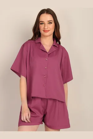 DressBerry Burgundy Short Sleeves Shirt & Shorts