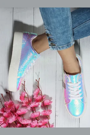 Elle Women Textured Sneakers