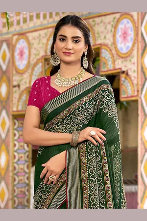 Saree mall Women Bandhani Sarees With Blouse Piece