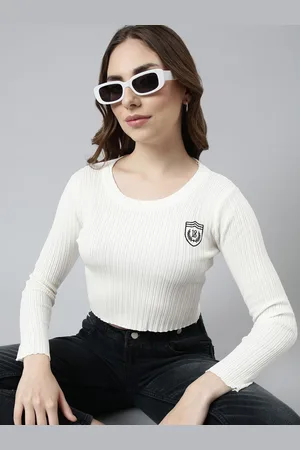 SHOWOFF Women Round Neck Fitted Crop Top