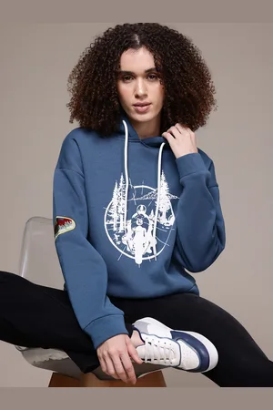 Roadster Printed Fleece Hooded Sweatshirt