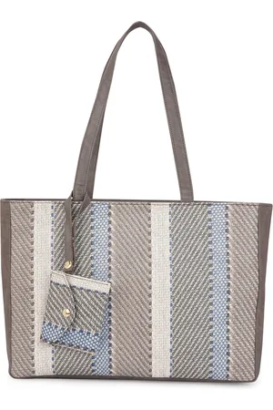Globus Women Striped Structured Shoulder Bag With Pouch
