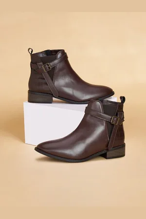 Pantaloons Women PU Block Heel Regular Boots