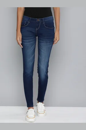 HERE&NOW Women Blue Skinny Fit Heavy Fade Stretchable Jeans
