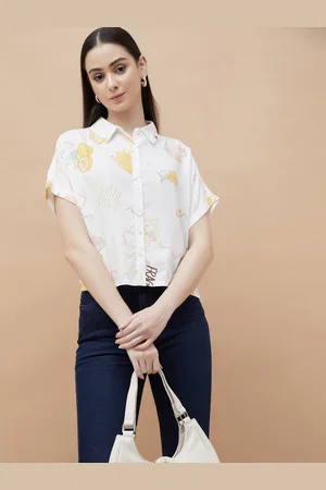 Lifestyle Women Spread Collar Conversational Printed Casual Shirt