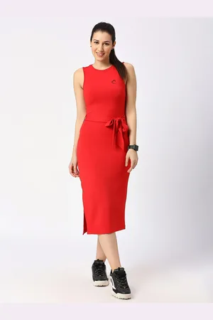 Being Human Round Neck Sleeveless Sheath Midi Dress