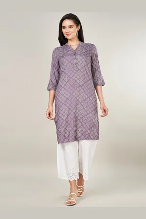 Pantaloons Geometric Printed Mandarin Collar Straight Kurta