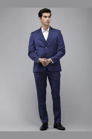 Park Avenue Super Slim Fit Notched Lapel Collar Single Breasted 3-Piece Party Wear Suit