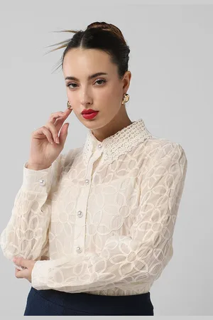 SHOWOFF Women Comfort Floral Semi Sheer Casual Shirt