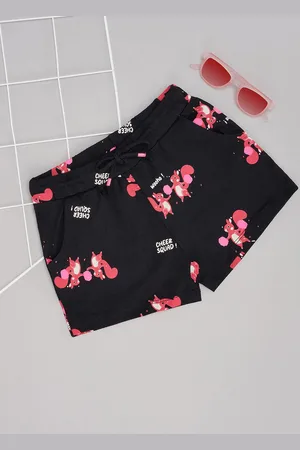 Pantaloons Girls Printed Pure Cotton Slim Fit Mid-Rise Shorts