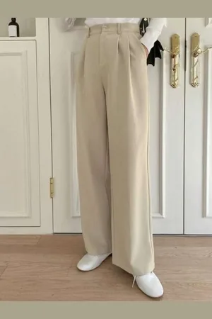 Broadstar Women Smart High-Rise Pleated Korean Pants