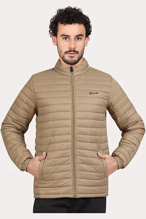Spirit Men Mock Collar Solid Casual Puffer Lightweight Jacket