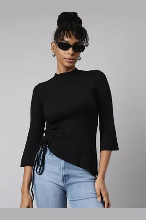 SHOWOFF Women Bell Sleeve Crop Top