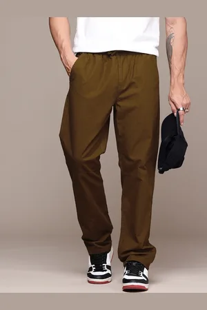 Roadster The Life Co. Men Checked Straight Fit Pure Cotton Chinos Trousers