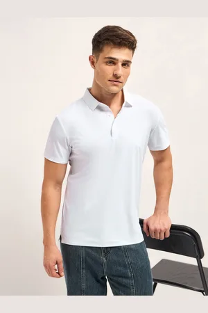 The Bear House Men Solid Polo Collar T-shirt