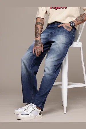WROGN Men Pure Cotton Loose Fit Heavy Fade Jeans