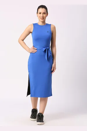 Being Human Round Neck Sleeveless Colourblocked Sheath Midi Dress