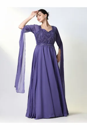 SHOWOFF Women Cape Sleeve Flared Sequined Maxi Dress