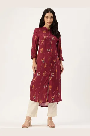 Amukti Floral Printed A Line Kurta