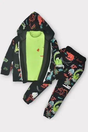 BAESD Unisex Kids Printed T-shirt With Joggers And Jacket