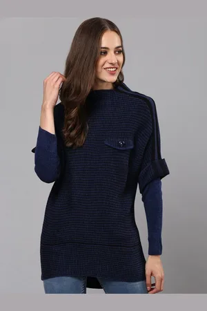 Campus Women Self Design Open Knit Pullover