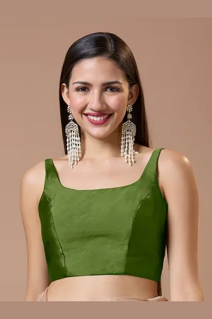 SALWAR STUDIO Women Silk Padded Readymade Saree Blouse