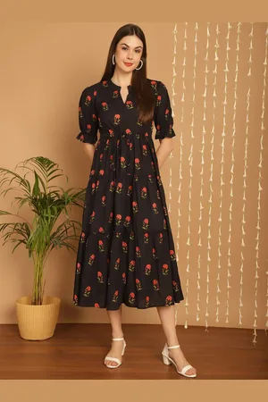Kalini Women Floral Printed A-Line Midi Dress