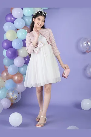 Cherry & Jerry Girls Checked Net Fit & Flare Dress