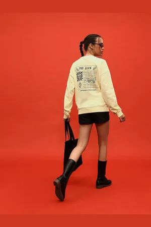 DressBerry Lime Spark Drop-Shoulder Sweatshirt