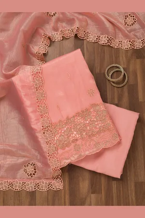Koskii Floral Embellished Beads and Stones Unstitched Dress Material