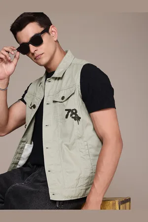 Roadster The Life Co. Sleeveless Pure Cotton Tailored Jacket